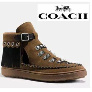 Coach Brown and Black Hybrid Sneakers with Moccasin Stitching